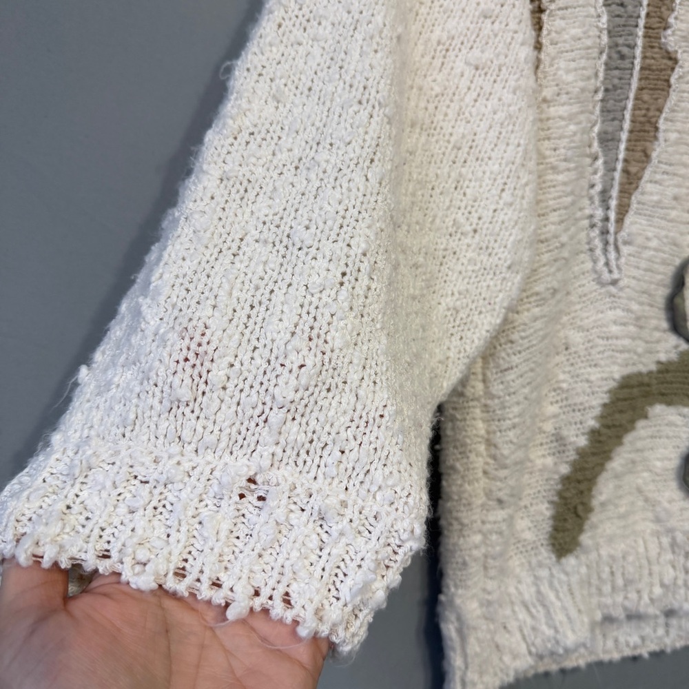 Vtg Alexis Womens Floral Chunky Knit Sweater Large Pearls Grannycore Cottagecore - Picture 6 of 10